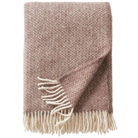 Klippan Lima throw in sand shown flat to display the full woven texture
