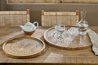 Namuna mango wood trays styled on a dining table