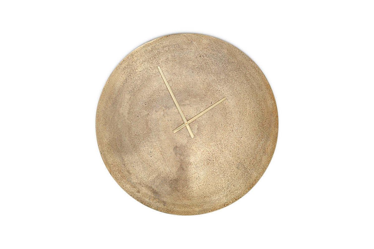 Large Okota antique brass wall clock on a white background