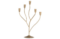 Large Palani antique brass candelabra on a white background